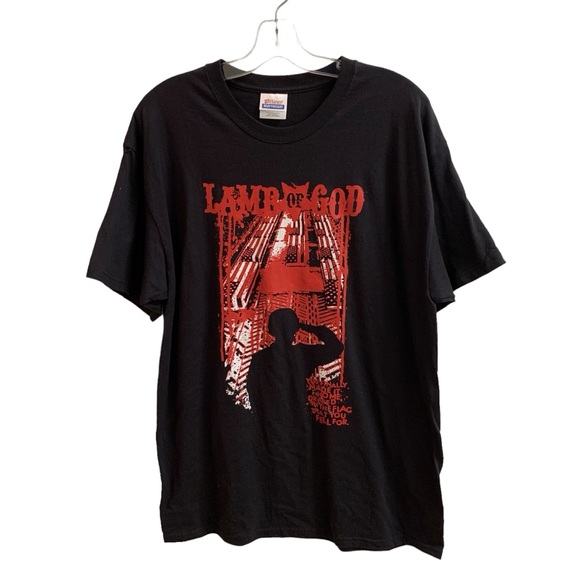 Vintage Other - Vintage Lamb of God Caskets Band T Shirt Size Large Black Thrash Metal